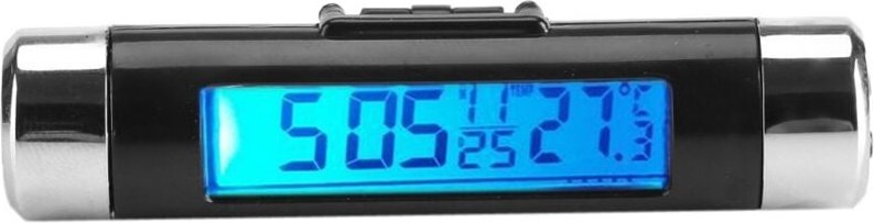 Digitales Clip-on-Thermometer fürs Auto, Temperaturanzeige, Mini-Uhr mit hintergrundbeleuchtetem LCD-Display für Auto un...