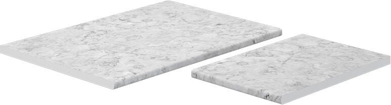 Vicco - Küchenarbeitsplatte R-Line, Marmor Weiß, 114 cm (passend für 87x87 Eckschrank)