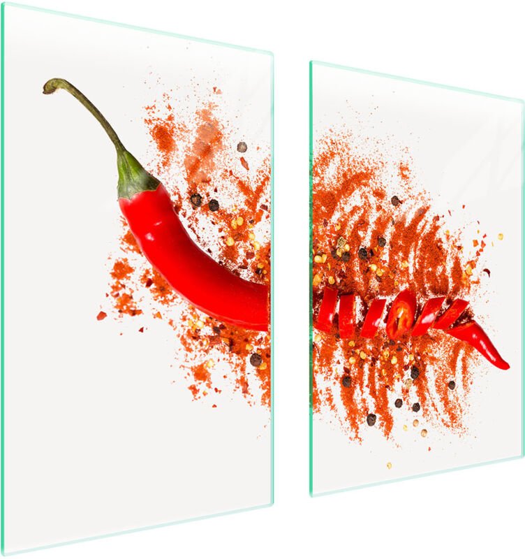 GLASSCHUTZPLATTE FÜR KÜCHE 65x52 CHILLI