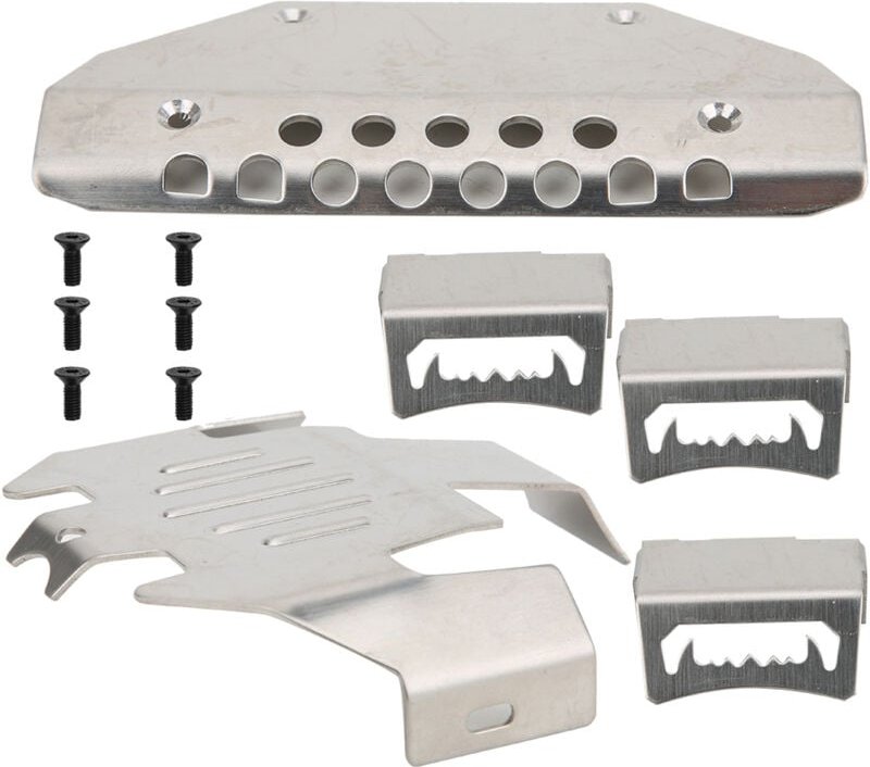 Eosnow 5pcs Edelstahl-Chassis-Rüstungsrüstung Schutzschuhplatte für Traxxas TRX-6 G63 6-WHEELS RC CAR