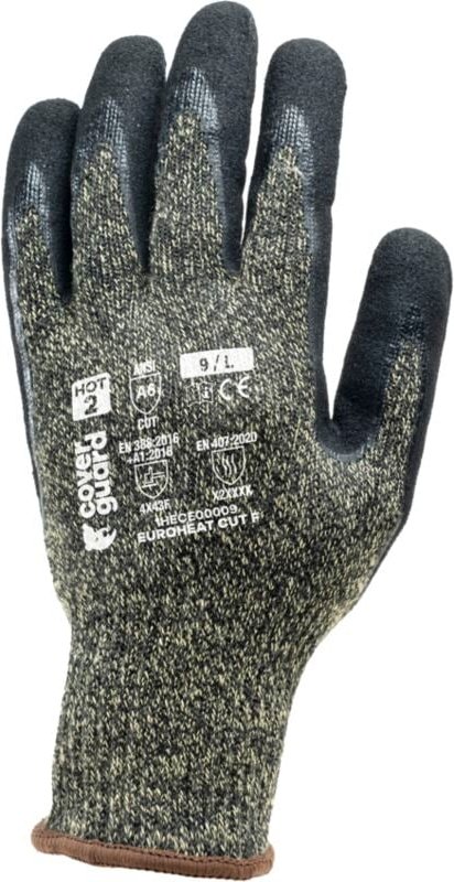 Set aus 10 Paar Handschuhen EUROHEAT CUT F - Grau meliert Größe 11