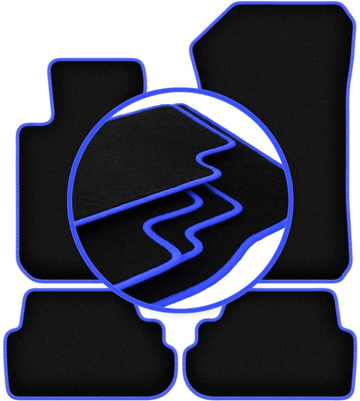 CARLUX-BLUE Auto-Fußmatten für: BMW 1 E81 Fließheck (2004-2011)