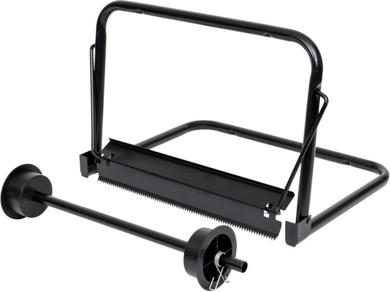 Putzpapier-Rollen Wandhalter, LxH 440x300mm, mit robuster Abreißschiene, galvanisiertes Stahlrohrgestell - Stier