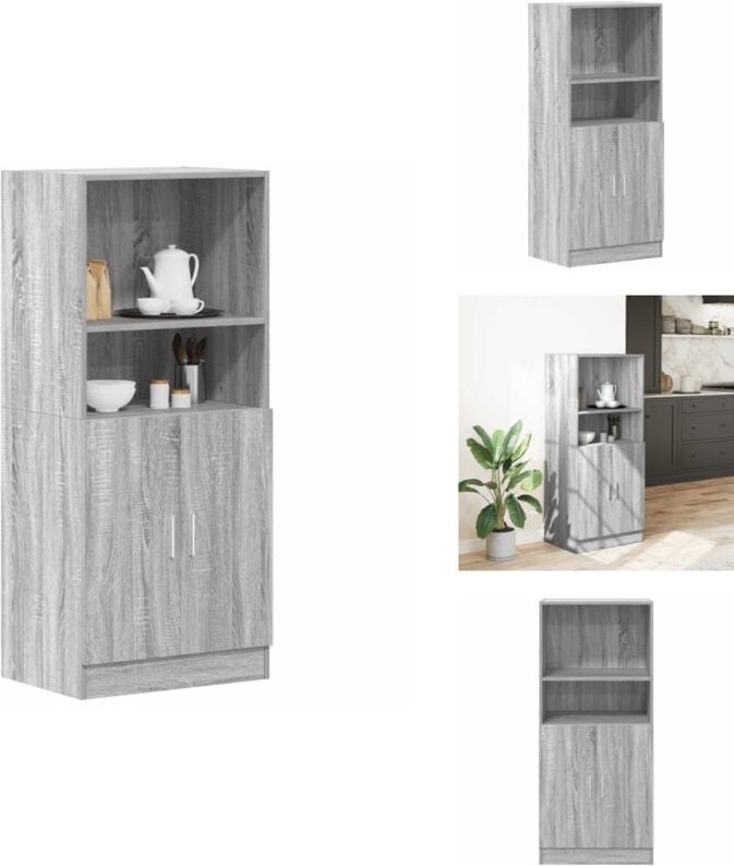 Küchenschrank Grau Sonoma 57x41,5x131,5 cm Holzwerkstoff - Küchenschrank - Küchenschränke - Schrank - Vorratsschrank