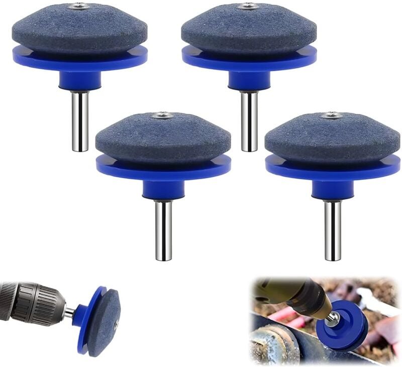 Rasenmäherklingenschärfer für stumpfe Klingen (blau, 4er-Pack)