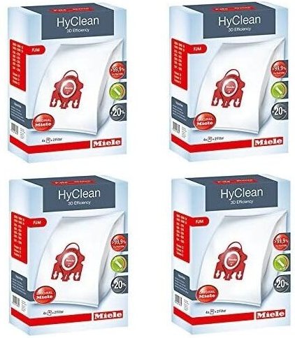 Set von 4 Kisten fjm Hyclean 3D -Taschen Effizienz für kompakte Staubsauger S700 S4000 und S6000 Miele