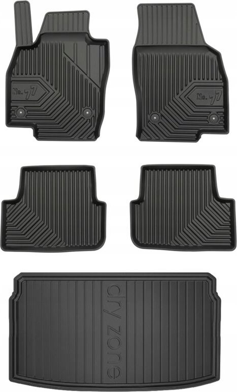 SET 77 Fußmatten und Fußmatten VW Polo 6 Schrägheck ab 2017-