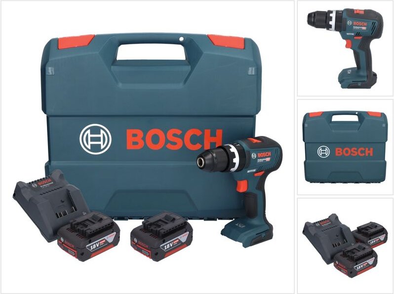 Bosch gsb 18V-55 Professional Akku Schlagbohrschrauber 18 v 55 Nm Brushless + 2x Akku 4,0 Ah + Ladegerät + Koffer