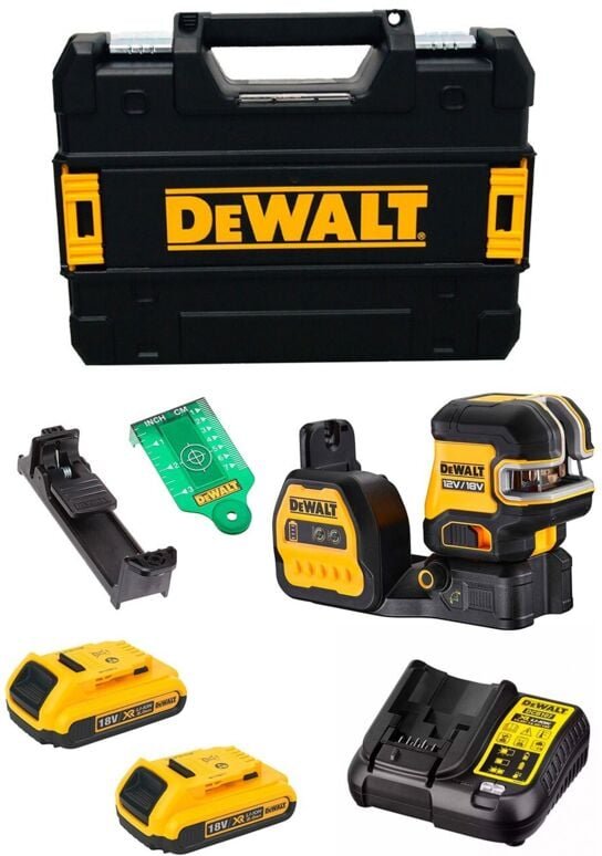 Selbstnivellierender DeWALT DCE088NG18D2T (2 x 2,0 Ah + DCB107 + TSTAK II)