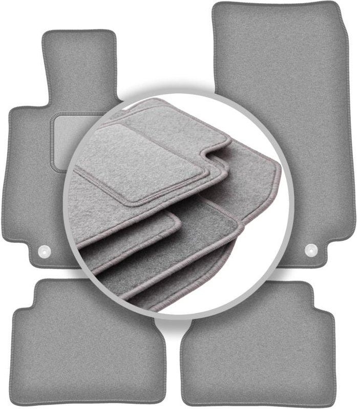 Graue Autofußmatten für: Mercedes E W213 Limousine, Kombi, Liftback, Coupé (2015-)