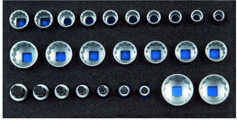 Gedore - 1500 CT1-D 19 Satz Steckschlüsseleinsätze 1/2', UD-Profil, in Check-Tool-Modul