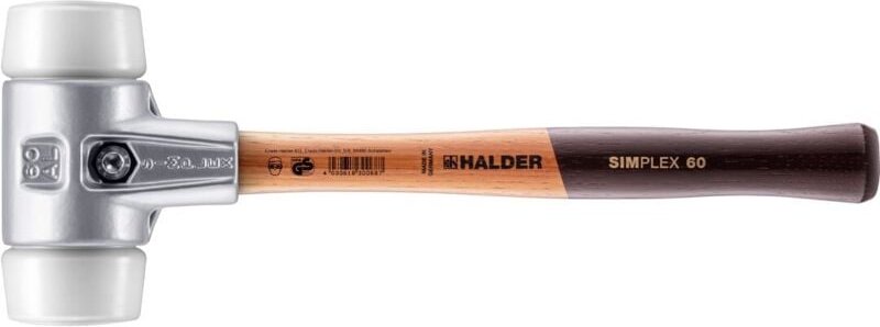 SIMPLEX-Schonhammer, Superplastik mit Aluminiumgehäuse und hochwertigem Holzstiel D=60 mm 3107.060