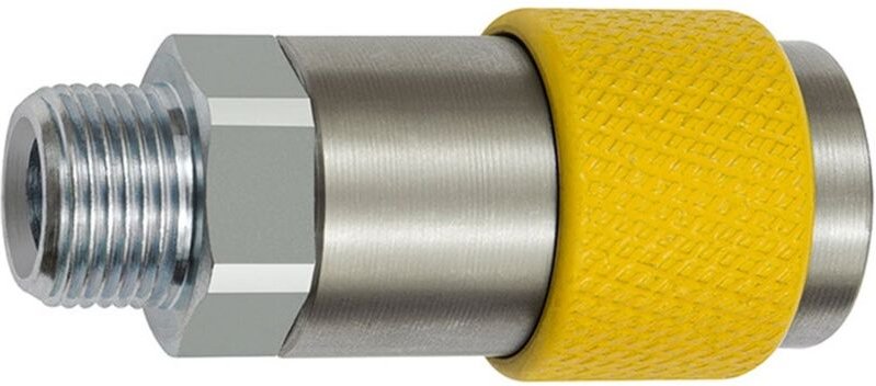Unv. Dreh-Sicherheitskupplung nw 6, iso 6150 c, g 1/4 ag, gelb - Riegler