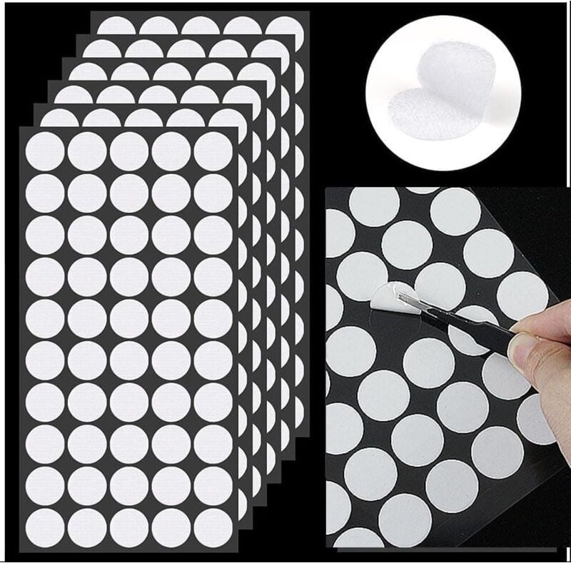 Bluedeer - Selbstklebende Klettpunkte Sets (108 Paar Ø10mm + 150 Paar Ø20mm) Robuste Klettverschlüsse zum Kleben Praktis...