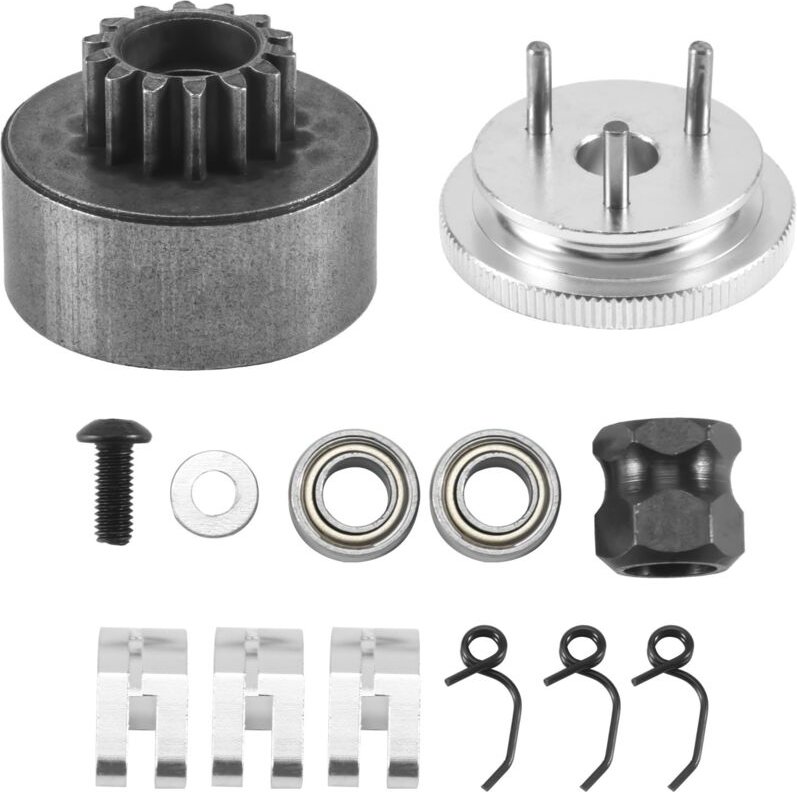 Thumbnail - Tlily - rc Kupplungs Glocke 14T Getriebe Lager Kupplungs Schuhe Federn & Motor Mutter Schwung Rad Baugruppe für 1/8 rc M...