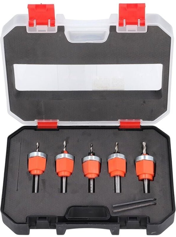 SETPENTA Senkerbohrer-Set, 5-teilig, Senkerbohrer-Set mit einstellbarer Tiefe, Schraubenschlüssel-Bohrwerkzeug-Set, Band...