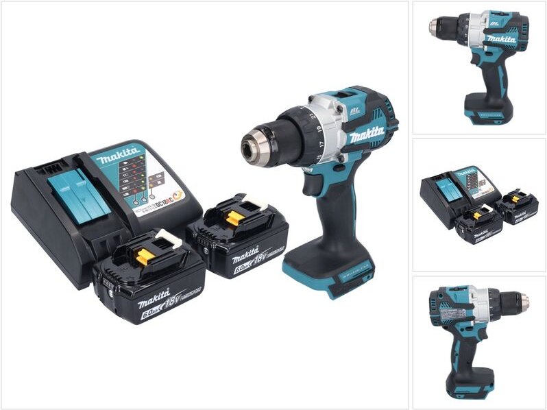 Dhp 489 rg Akku Schlagbohrschrauber 18 v 73 Nm Brushless + 2x Akku 6,0 Ah + Ladegerät - Makita