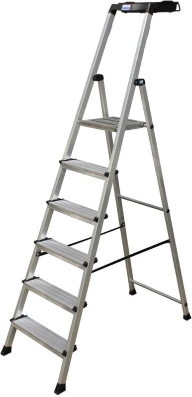 Thumbnail - Krause - Secury Alu Stehleiter 4 - 6 Stufen Stufenleiter Multi-Grip System Leiter