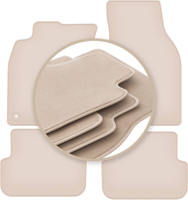 PREMIUM beige Matten für: Audi A6 C6 FL Limousine, Kombi, Avant 2006-2011