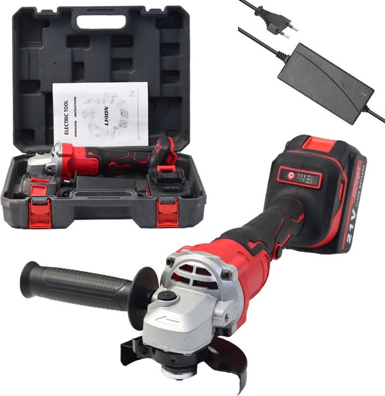 Thumbnail - Akku-Winkelschleifer, 21-V-Winkelschleifer mit 2 x 4,0-Ah-Akkus, bürstenloser Motor mit 9000 U/min, 100-mm-Trennscheiben...