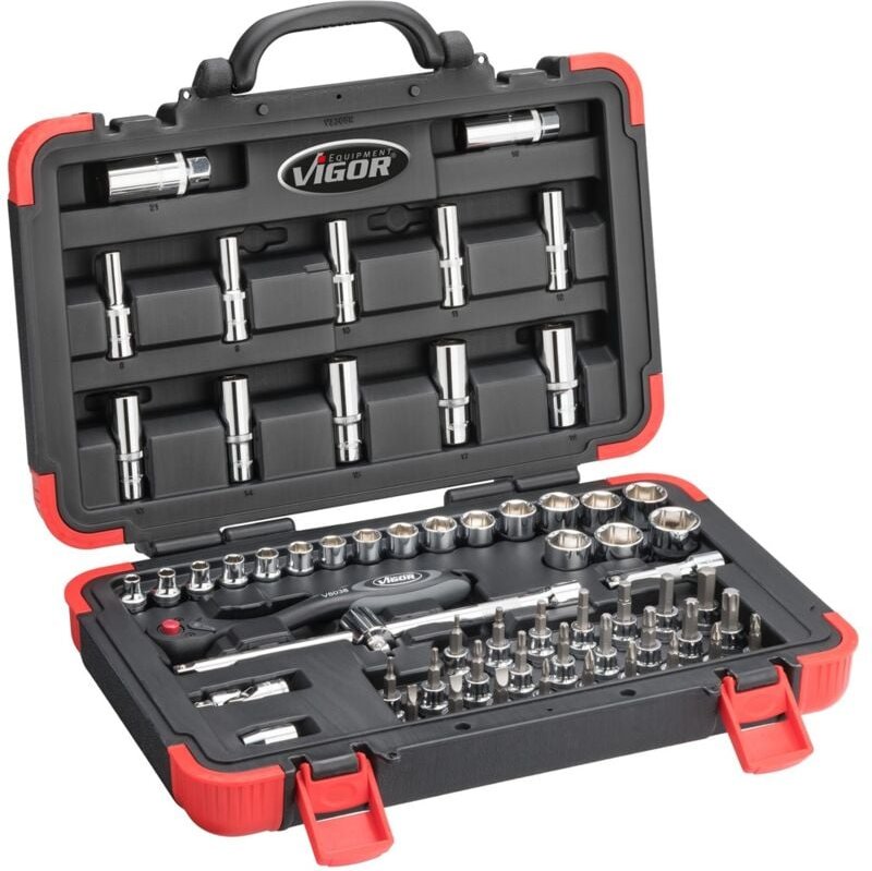 Steckschlüssel Satz, Vierkant hohl 10 mm (3/8), Außen Sechskant Profil, Innen torx Profil, Innen Sechskant Profil, Kreuz...