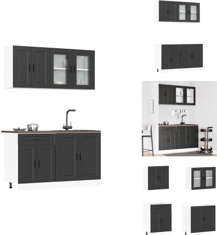 Vidaxl - 4-tlg. Küchenschrank-Set Kalmar Schwarz Holzwerkstoff - Küchenschrank-Set - Küchenschrank-Sets - Küchenzeile Ei...