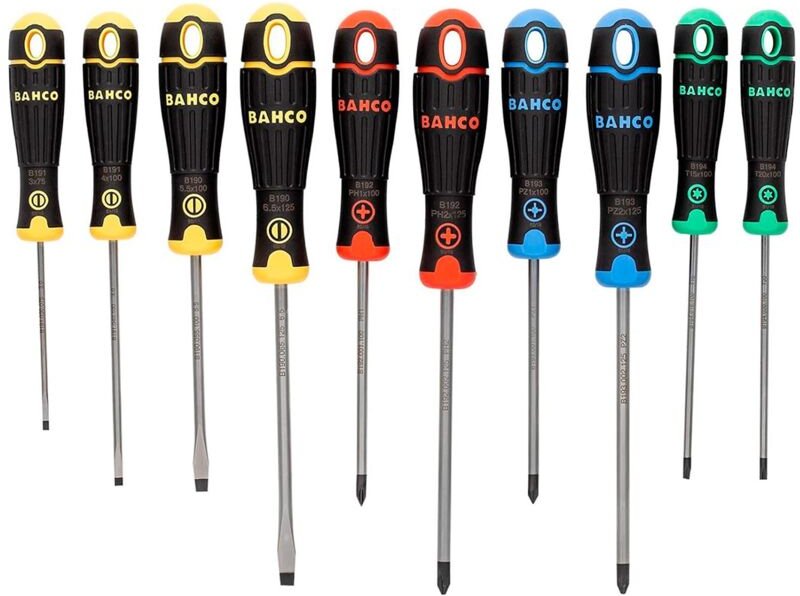 Set mit 10 BahcoFit Schraubendreher bahco B219.010RB
