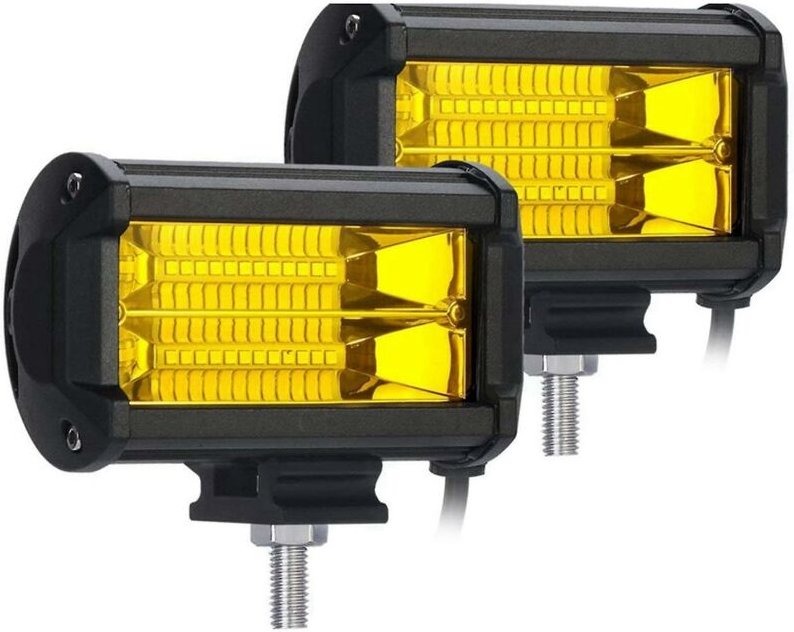 2 x 5 Zoll 72 W LED-Arbeitsscheinwerfer, wasserdicht, Off-Road-Pod-Nebelscheinwerfer, gelbe Lampen für LKWs, ATV, Utv, B...