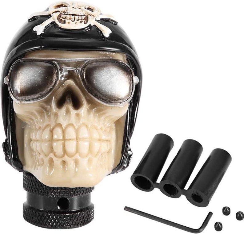 Auto-Schaltknauf, Schaltknäufe, Skelett-Totenkopf-Schaltknauf mit manuellem Schaltkopf, universeller Totenkopf-Schaltheb...