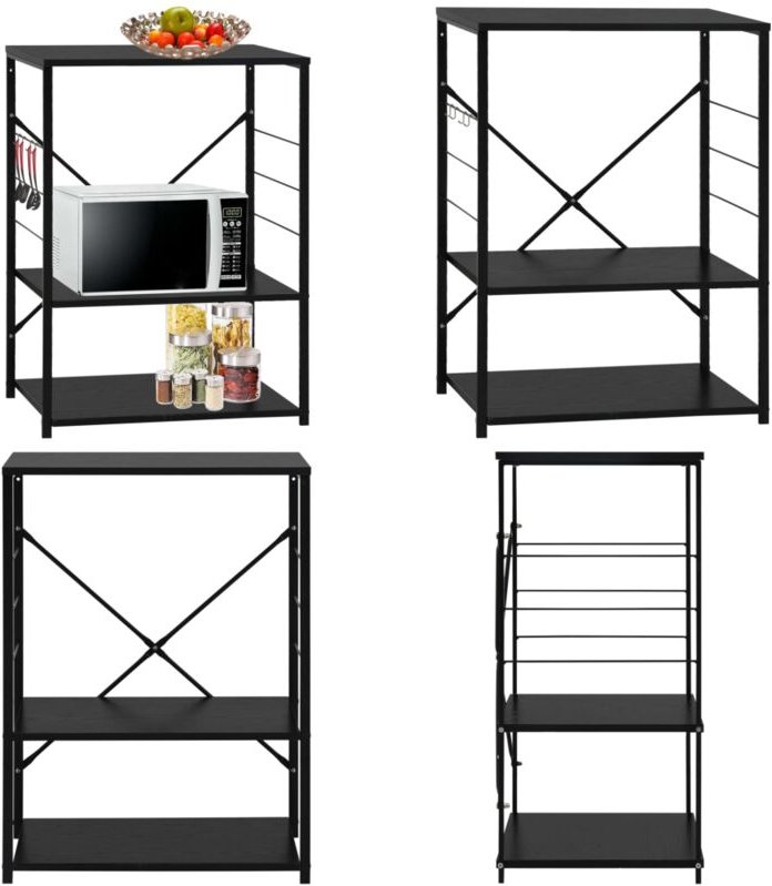 Mikrowellenregal Schwarz 60×39,6×79,5 cm Holzwerkstoff - Küchenschrank - Küchenschränke - Home & Living - Schwarz