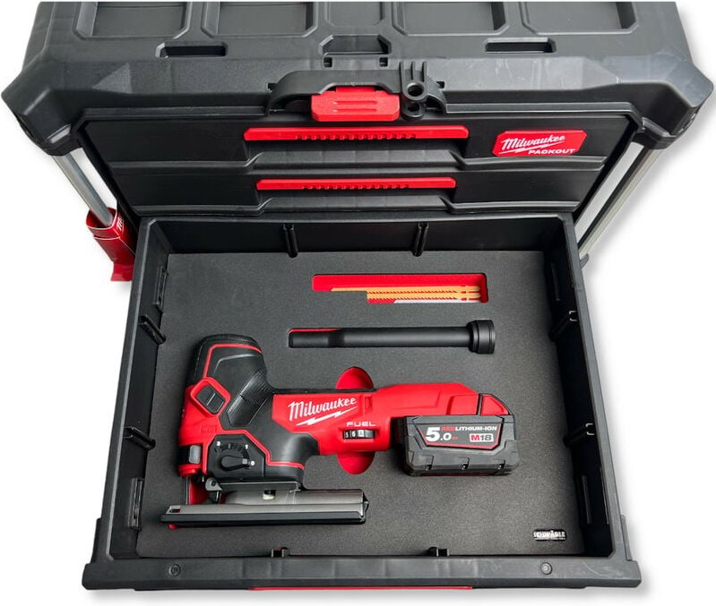 SCHWÄBLE® Schaumeinlage Schaumstoffeinlage für Milwaukee Akku-Stichsäge 18V FBJS