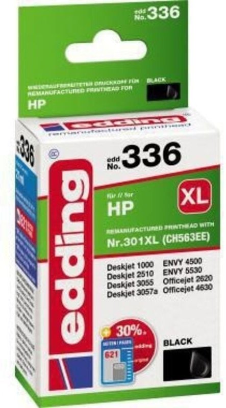 Thumbnail - Tintenpatrone kein Originalzubehör Kompatibel mit: HP 301XL EDD-336 ca. 700 Seiten schwarz 21ml