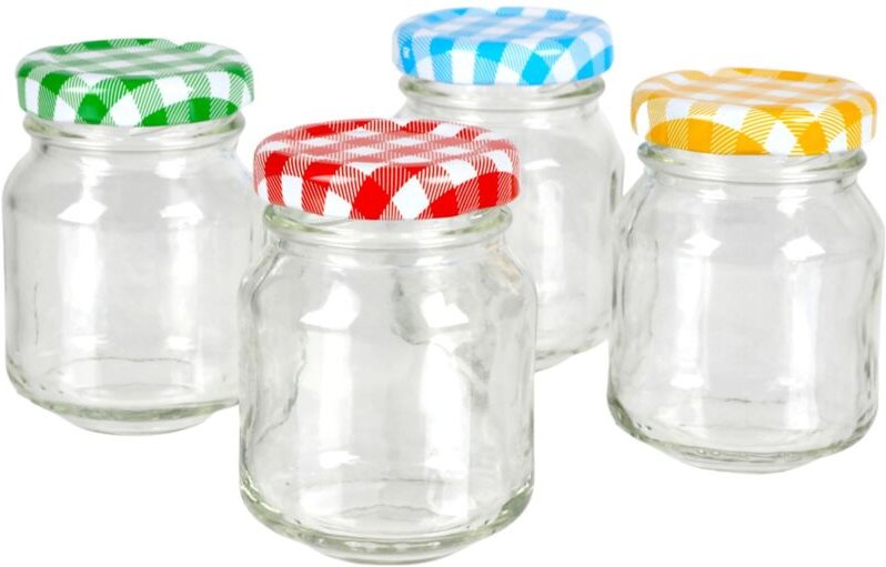Buri - Mini-Marmeladengläser 4er-Set 70ml Gläschen Einmachglas Probiergläschen bunt