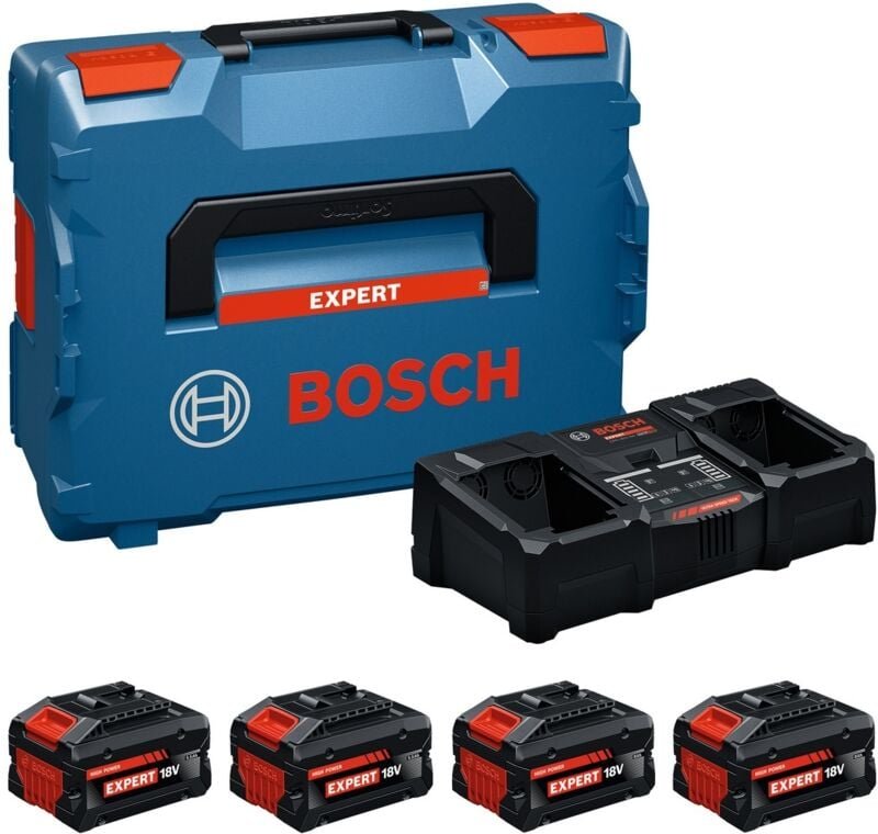 Bosch Professional Bosch Batterie/Ladegerät Set 2x EXBA18V-55 + 2x EXBA18V-80 + EXAL18V2-320, L-BOXX
