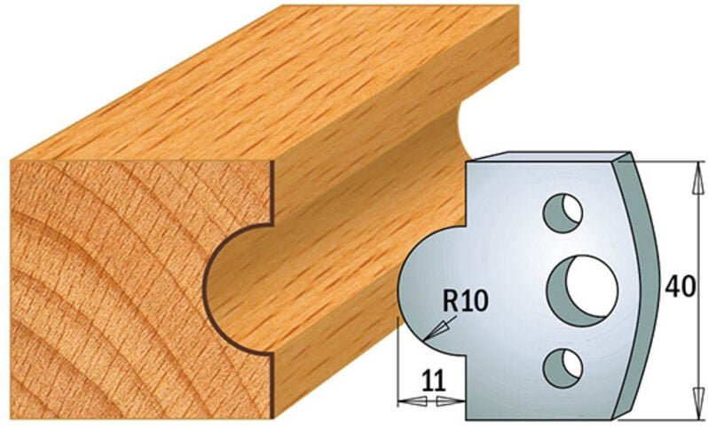 690.014 MESSERPAAR SP 40x4mm MIT KONVEXEM RADIUS R10mm