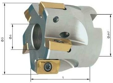 Aufsteck-Eckfräser D100mm Z8 für apet/apmt/apkt 1604. Format