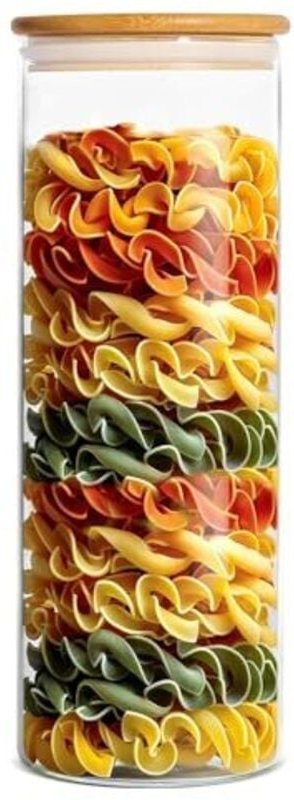 Glasbehälter mit luftdichtem Borosilikatdeckel. Vorratsgläser aus Glas für Spaghetti, Mehl, Kaffee, Kekse, Gewürze (2100...