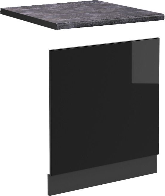 Thumbnail - Vicco - Frontblende R-Line, Schwarz Hochglanz, 60 cm , ap Anthrazit