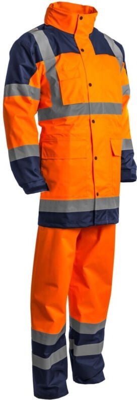 Hochsichtbares Arbeitsregen-Set HYDRA - Neonorange L - 46/48