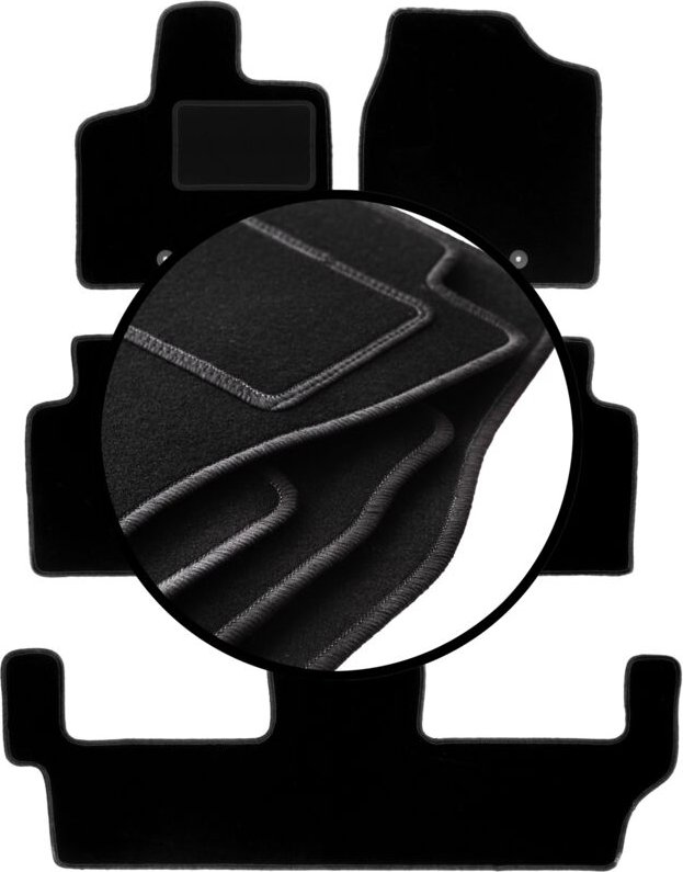 Komplettset Veloursmatten für: Volkswagen Routan 7-Sitzer (2008-2015)