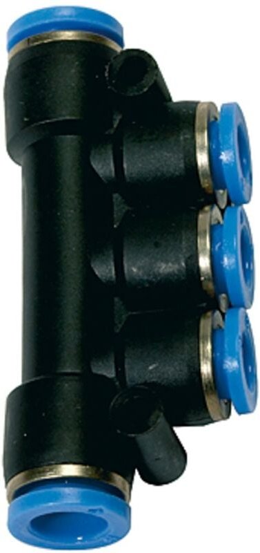 T-Mehrfachverteiler, Steckanschl. »Blaue Serie«, Schl.-Ø 2x10/3x8 - Riegler