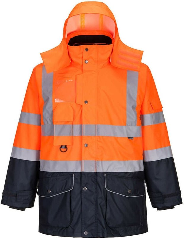 Portwest Warnschutzjacke 7-in-1 Kontrast Verkehrsjacke -40°C Orange XL