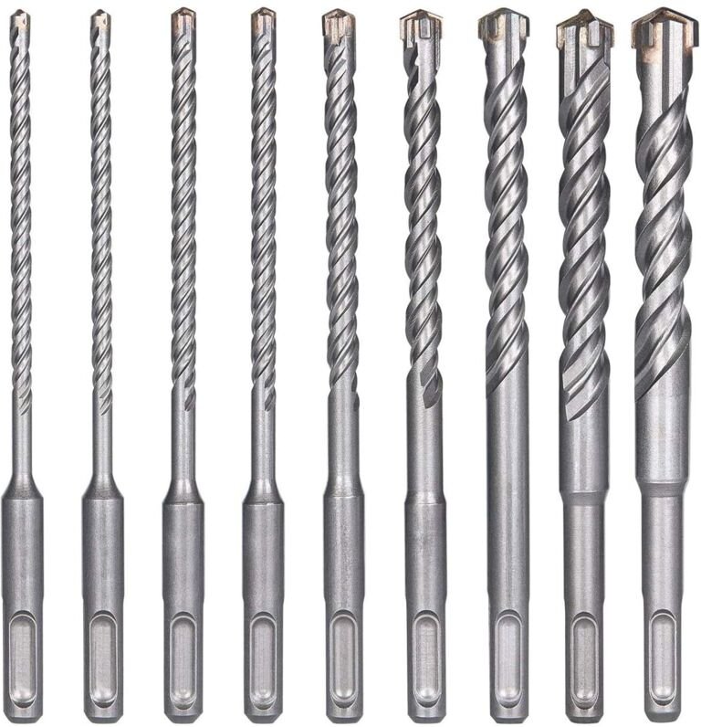 Shining House - 9-teiliges SDS-Plus-Bohrerset für elektrischen Bohrhammer zum Bohren von Stein, Beton, Ziegelwänden, Ker...