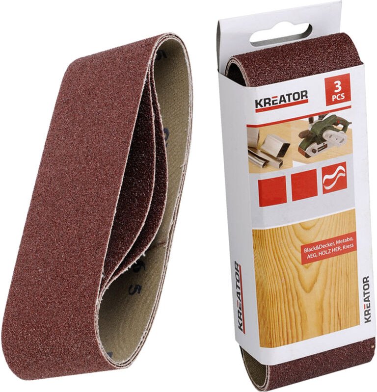 3er-Pack Schleifbänder - Körnung 40 - 100 x 610 mm Kreator