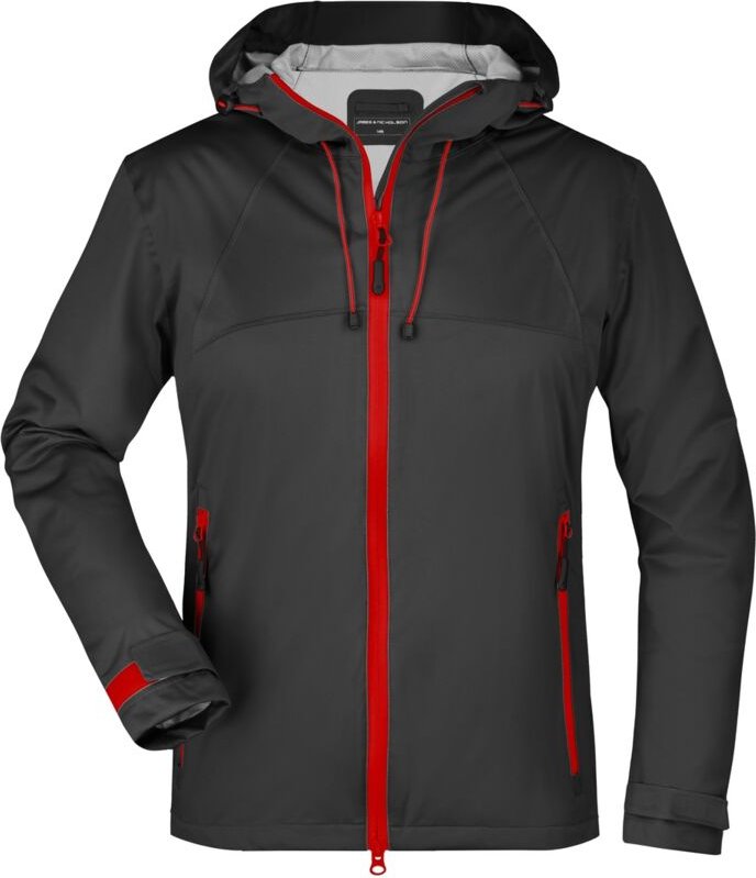 James & Nicholson Ultraleichte Softshelljacke Damen JN1097 Gr. L black/red