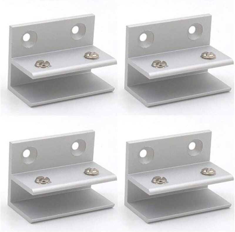 Thumbnail - 4er-Pack Glasklemmen in F-Form, Wandhalterung, Duschklemmen, Regal, Plattenklemmen 10–12 mm - Sollbry