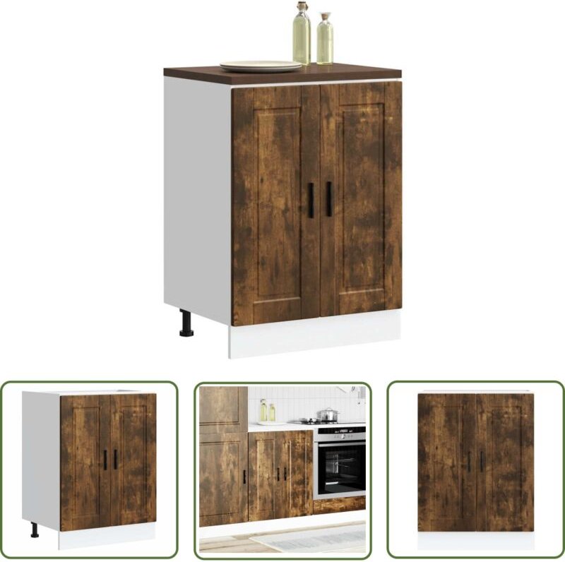 The Living Store - vidaXL Küchenunterschrank Porto Räuchereiche Holzwerkstoff