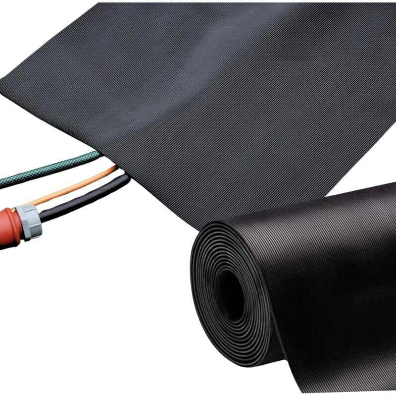 Kabelschutzmatte aus Gummi Fein gerippt rutschfest, 3 mm Stärke 50 x 500 cm