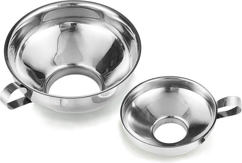 2 Stück Marmeladen- und Einmachtrichter mit langem Einfüllstutzen, Einfüllstutzendurchmesser (innen ca. 3,7 cm/5,3 cm), ...