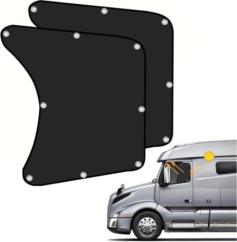 Sonnenschutz für Seitenfenster von Sattelschleppern, 2 Sonnenschutzblenden aus Netzmaterial für Seitenfenster von Lastwa...